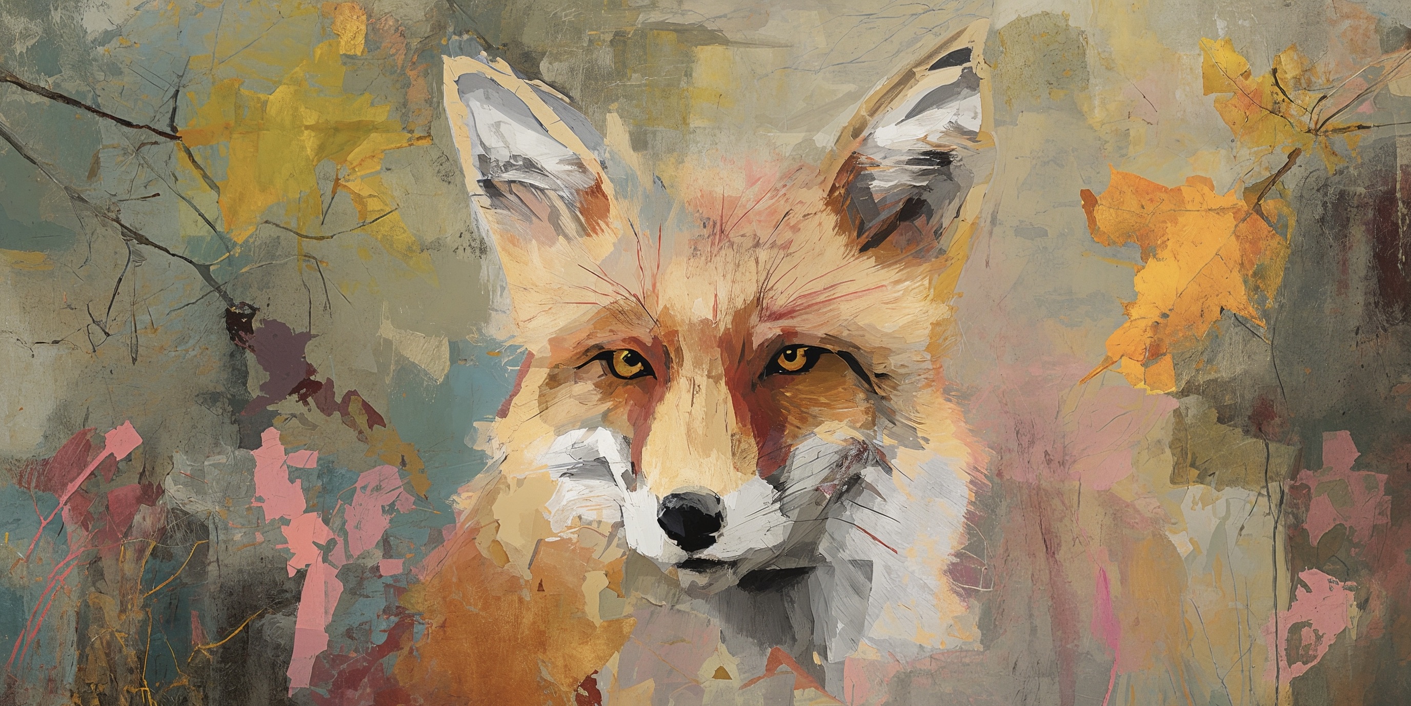 В багрец и золото одетая лиса